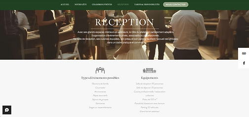 réception gite du mallet page web