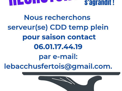 recrute serveur(se) CDD plein temps pour saison - la ferté bernard
