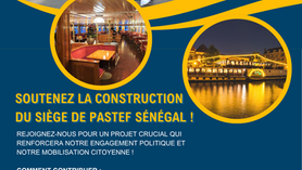 La construction du siège de PASTEF Sénégal est un projet essentiel qui vise à renforcer notre engagement envers la démocratie et à offrir un espace de rassemblement pour notre communauté. Ce siège sera le symbole de notre lutte pour un avenir meilleur, où les valeurs de justice, d’intégrité et de solidarité prévalent.