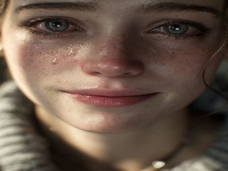 Close-up of a women's tearful eyes, symbolizing the fear of being alone after a breakup or divorce