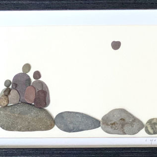 Pebble, Rock, Sea Glass Collage