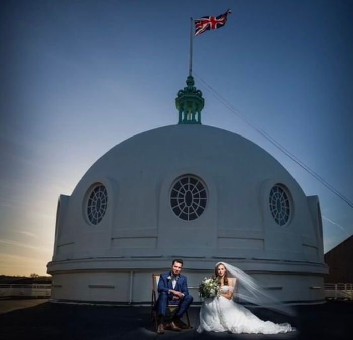 Wedding photograph at the Spanish City Whitley Bay