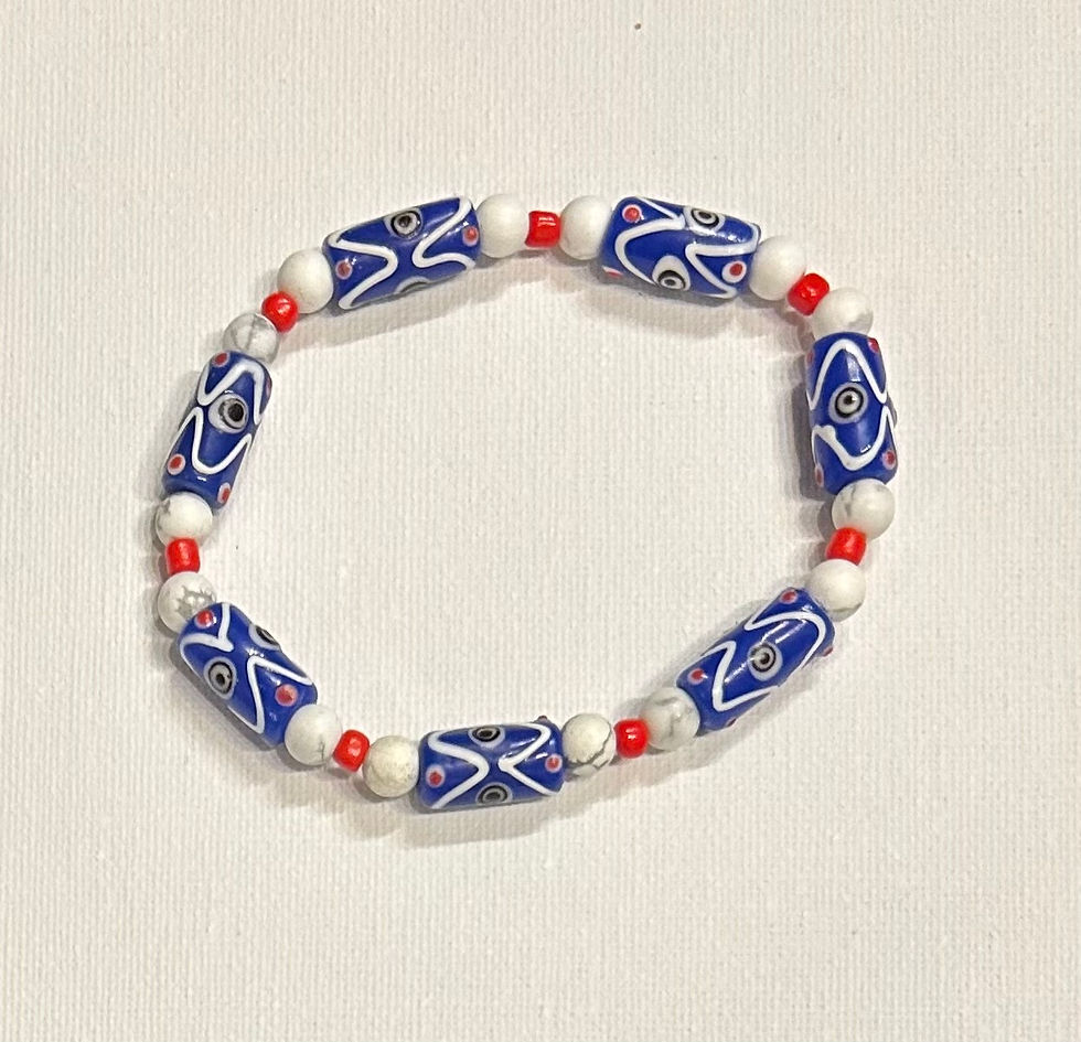 Red White and Blue Beaded Bracelet