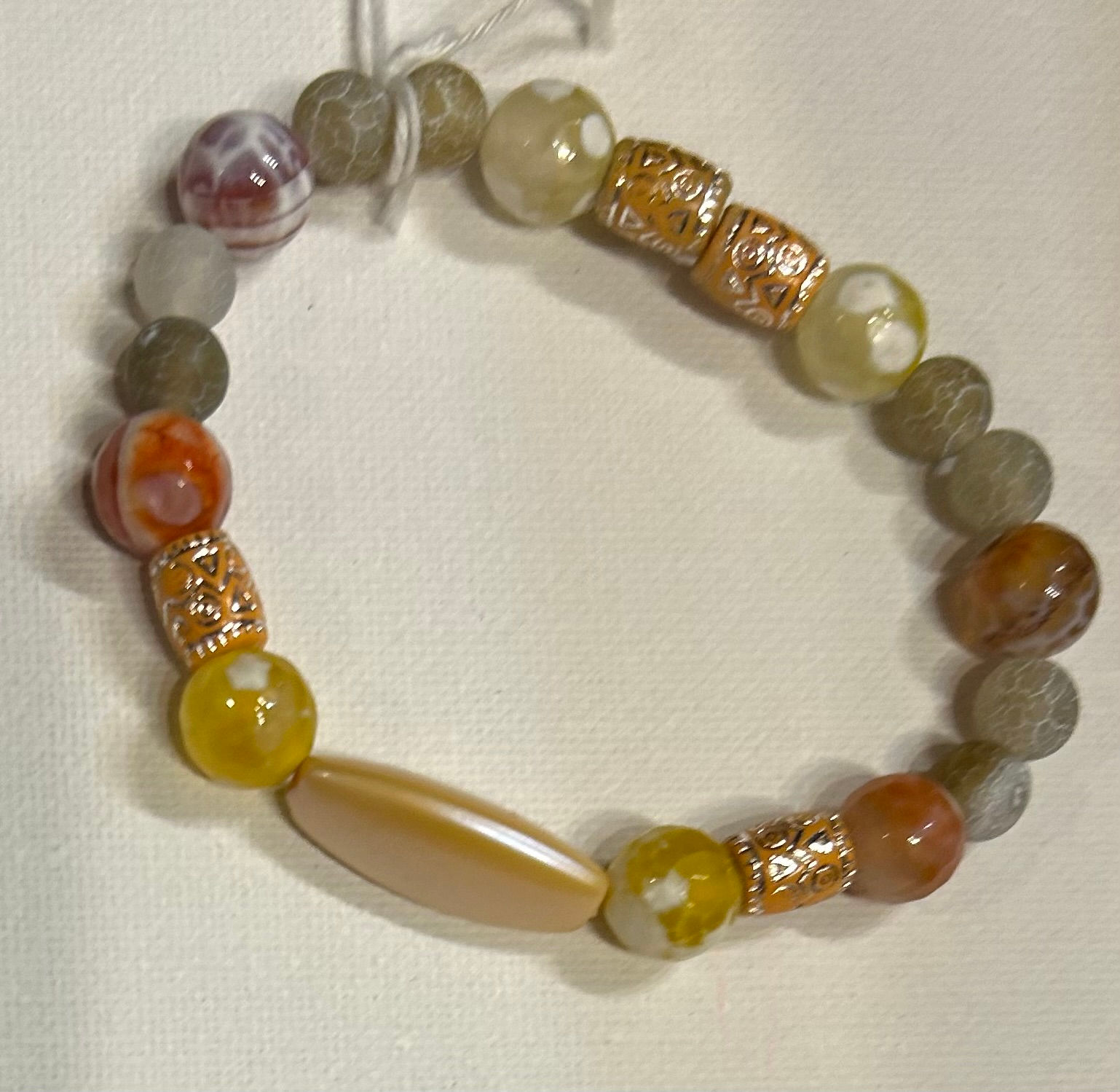 Pastel Peach Beaded Bracelet