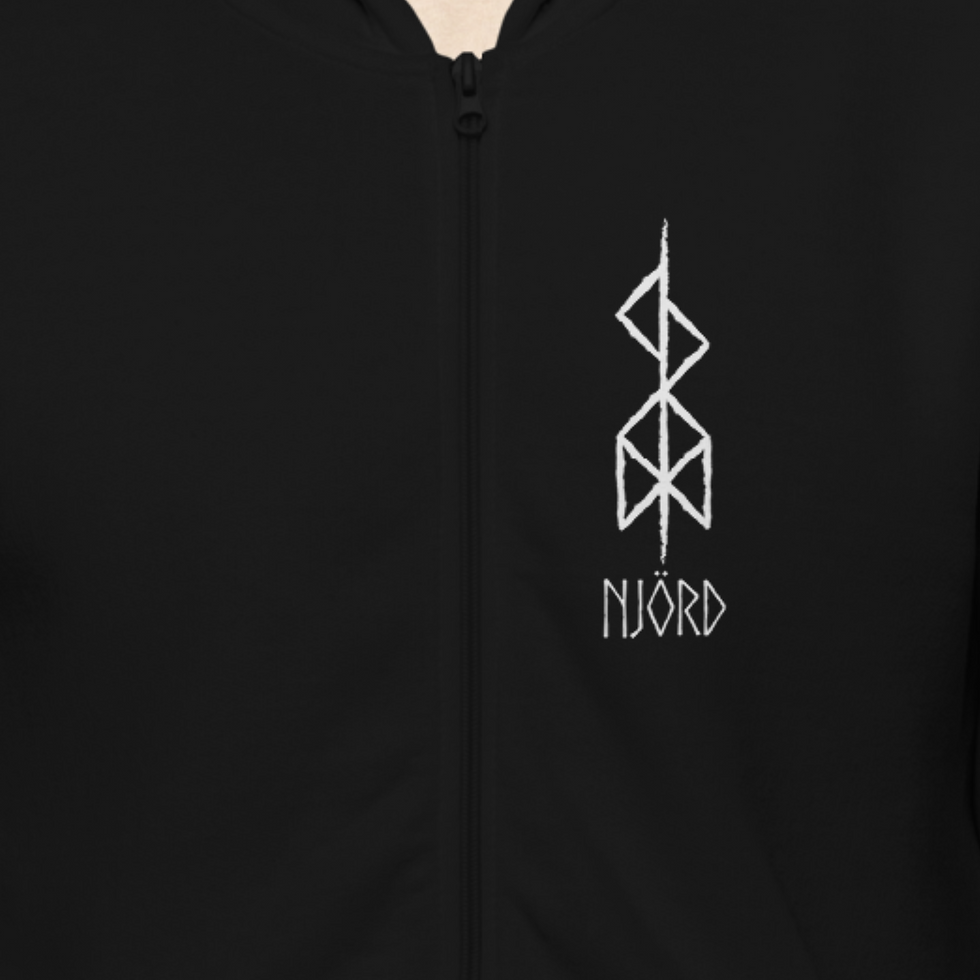 Miniaturbild: Njord Bindrune, Unisex-Basic-Hoodie mit Reißverschluss