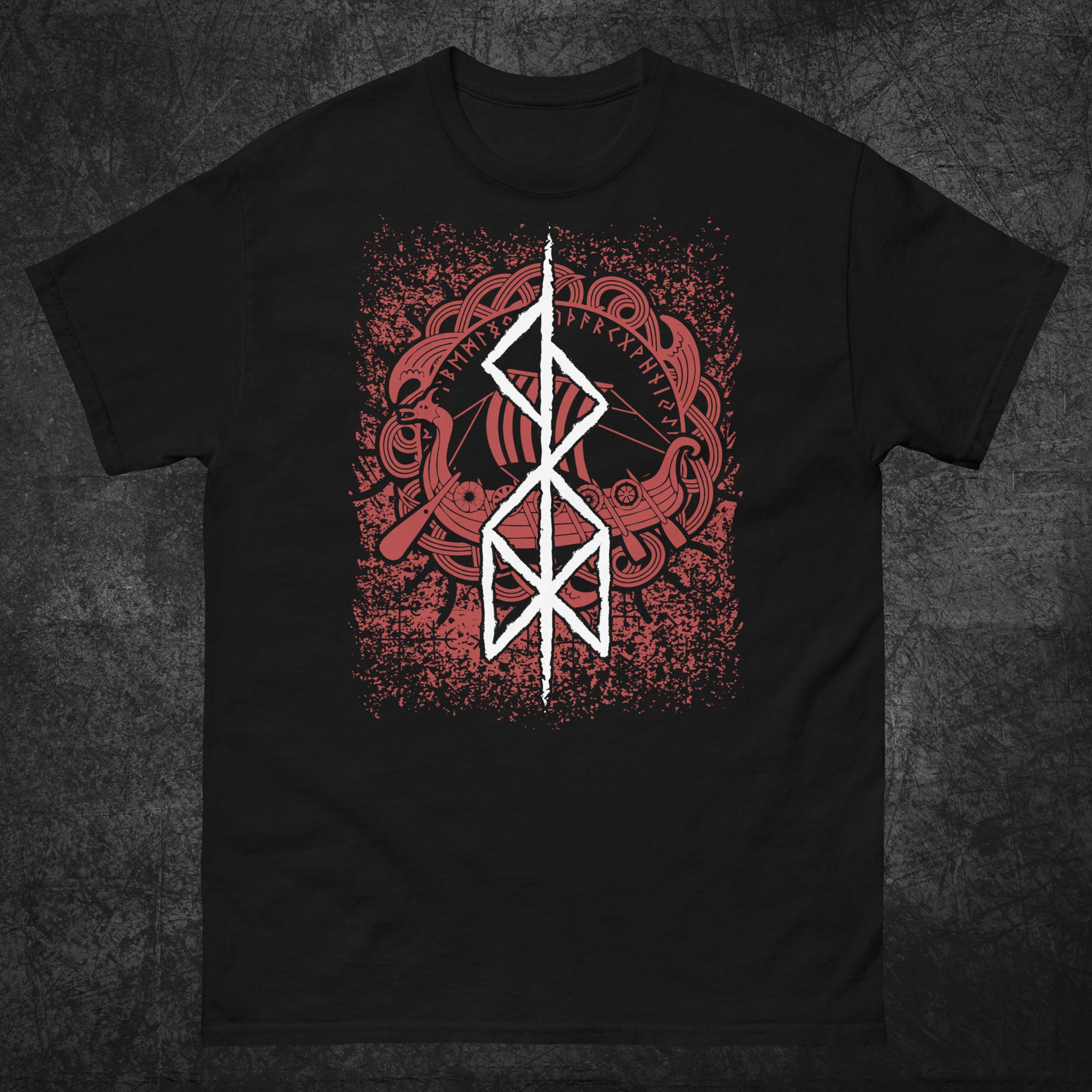 Njörd Bindrune red, Unisex classic tee