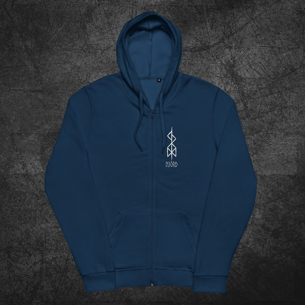 Miniaturbild: Njord Bindrune, Unisex-Basic-Hoodie mit Reißverschluss