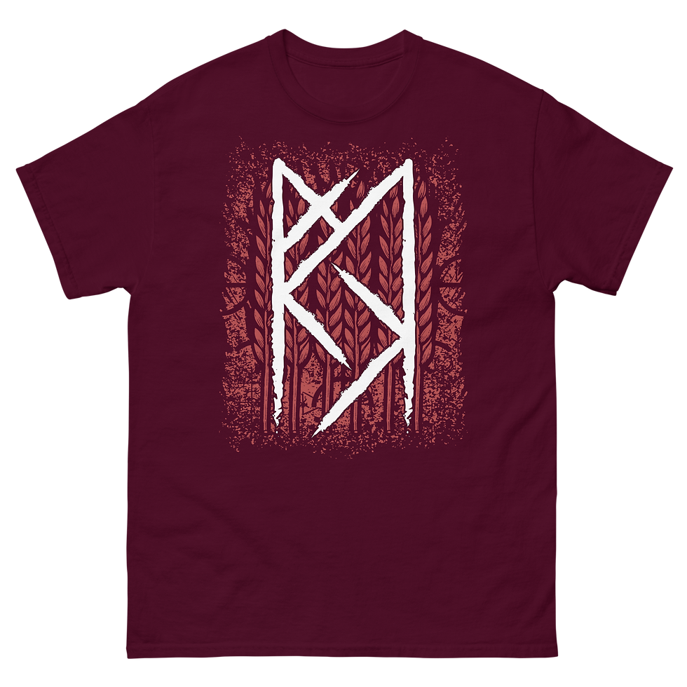 Miniature : Freyr Bindrune red, Unisex classic tee