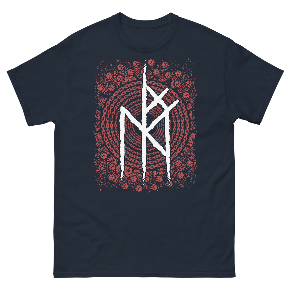 Miniature : Fenrir Bindrune red, Unisex classic tee