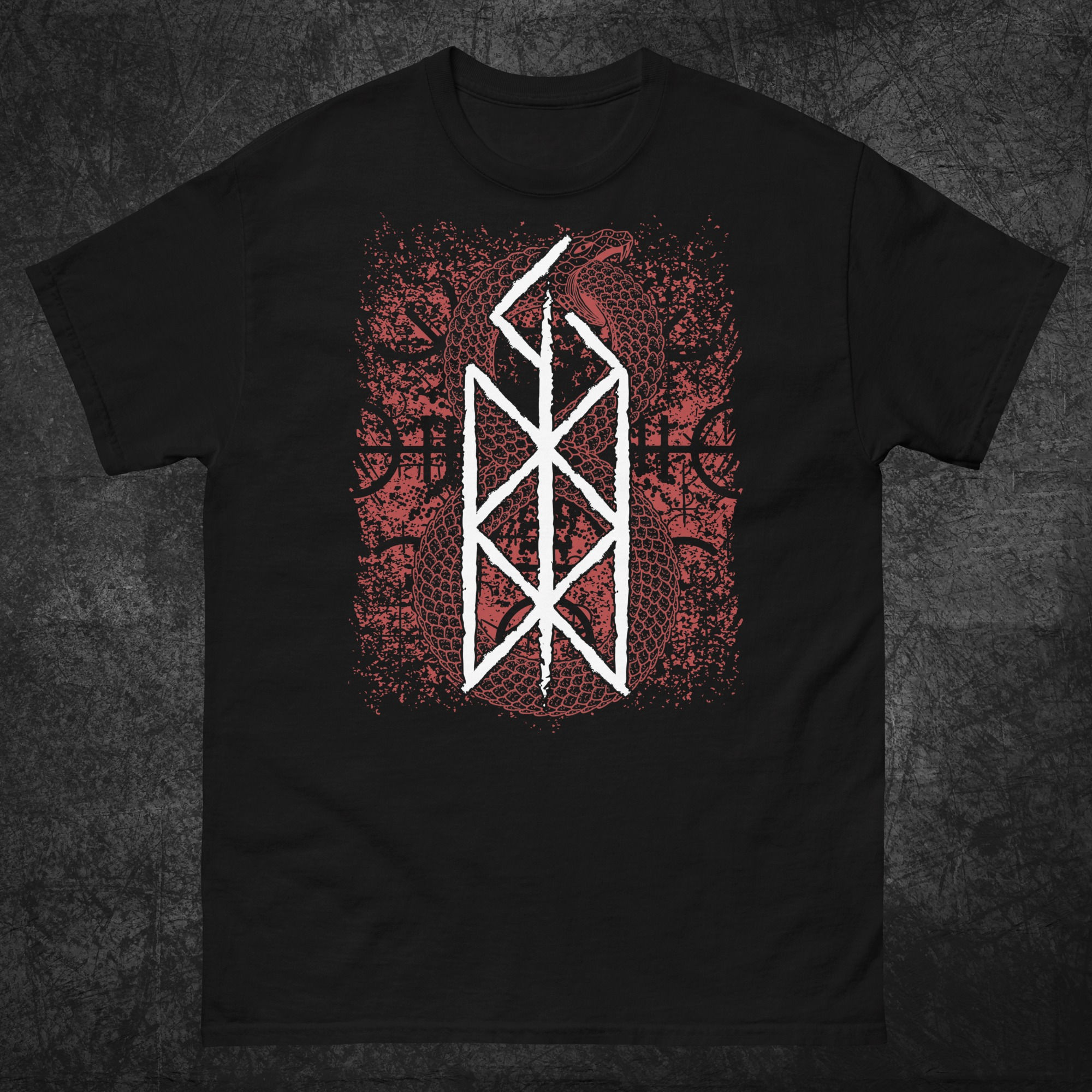 Jörmungandr Bindrune red, Unisex classic tee