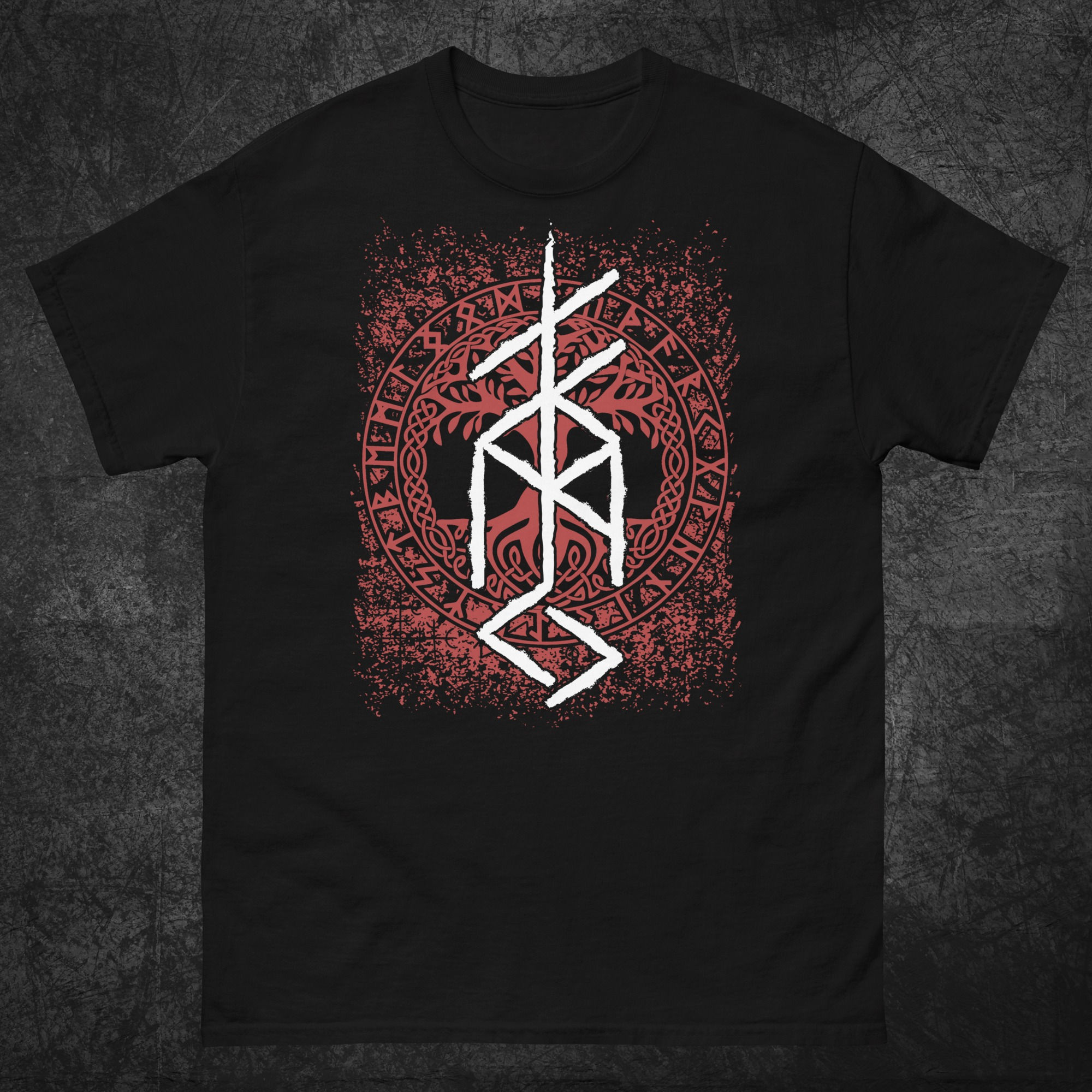 Freyja Bindrune red, Unisex classic tee