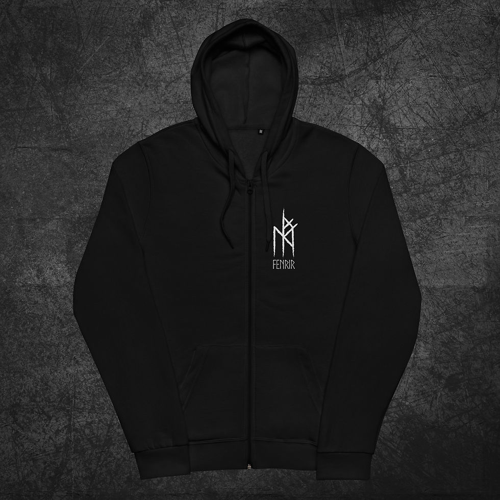 Miniaturbild: Fenrir Bindrune, Unisex-Basic-Hoodie mit Reißverschluss