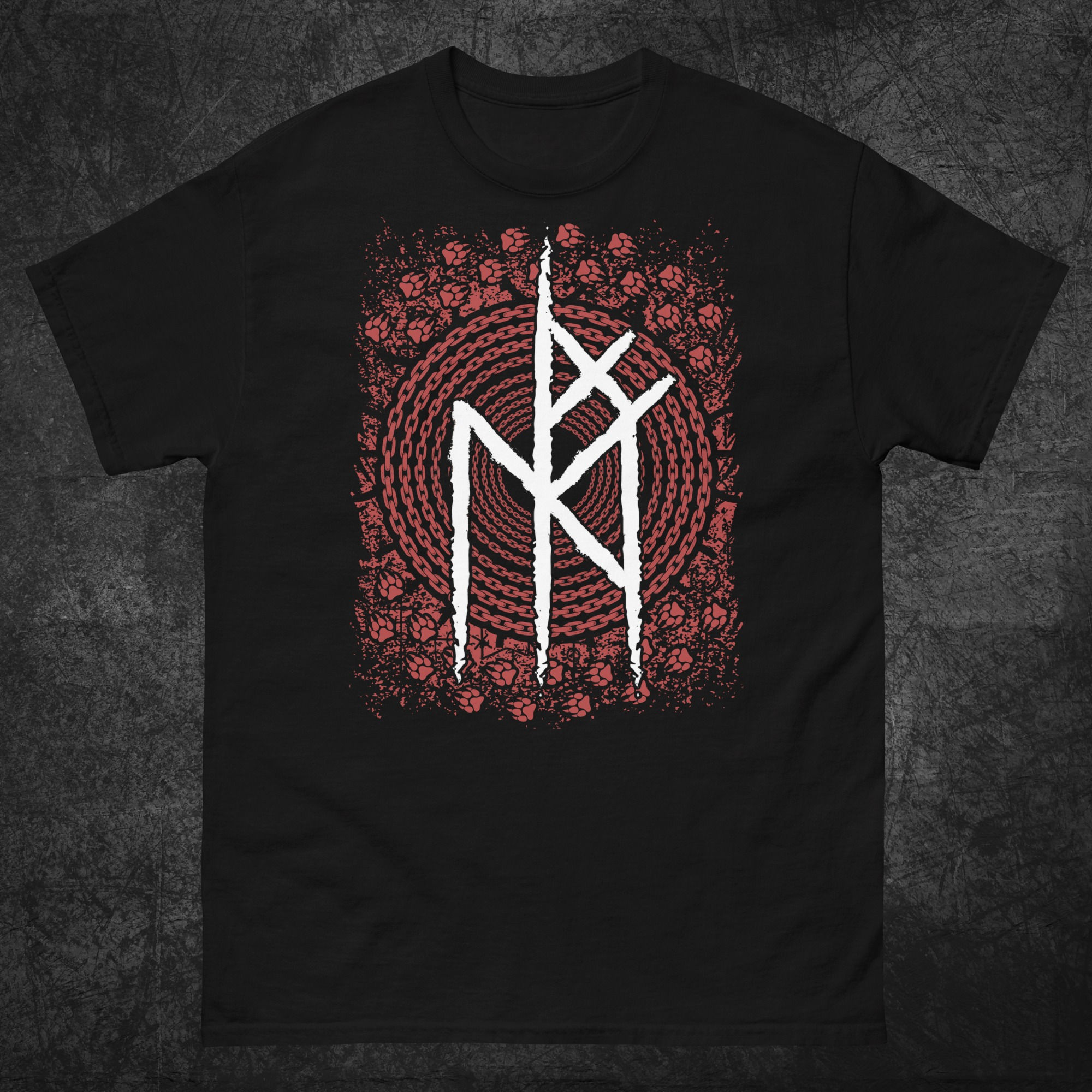 Fenrir Bindrune red, Unisex classic tee