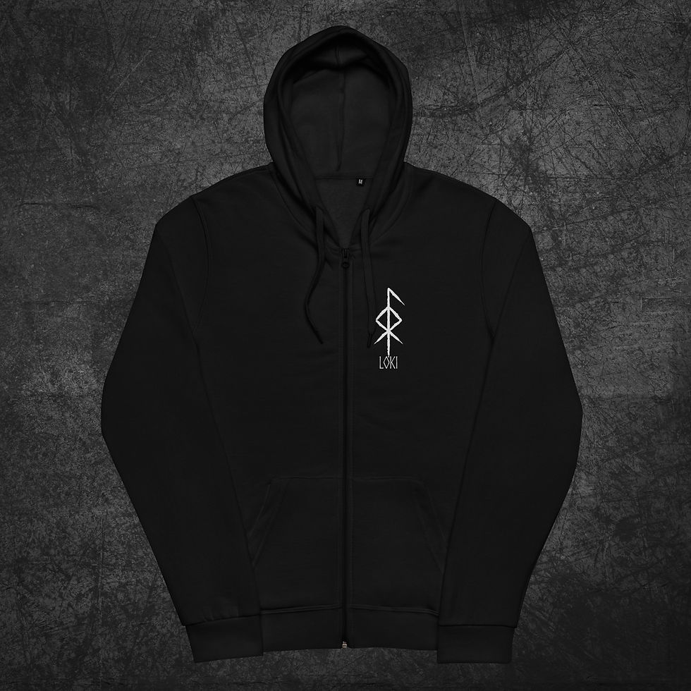 Miniaturbild: Loki Bindrune, Unisex-Basic-Hoodie mit Reißverschluss