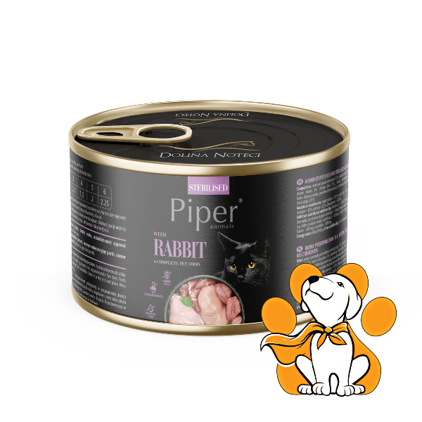 Piper Sterilised Cat Rabbit 185g, Vlažna Hrana Sa Zečetinom Za Sterilisane Mačke