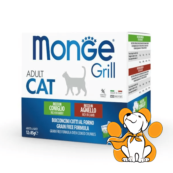 Monge Grill Adult Cat, Mix Rabbit/Lamb 12x85g, Hrana Za Odrasle Mačke