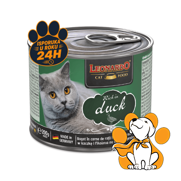 Leonardo Cat Duck 200g, Vlažna Hrana Sa Pačetinom