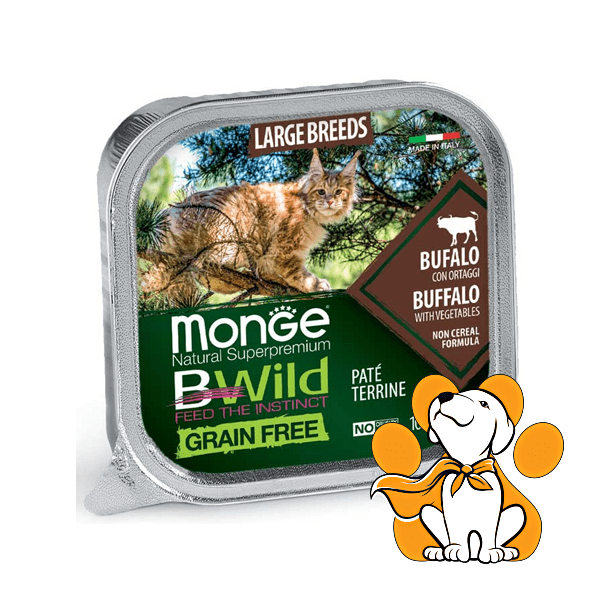 Monge Bwild Grain Free Cat Adult Paté Buffalo 100g,Pašteta Za Mačke Velikih Rasa