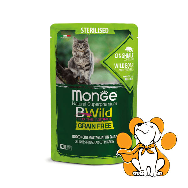 Monge Bwild Grain Free, Sterilised Cat, Wild Boar 85g, Vlažna Hrana Za Mačke