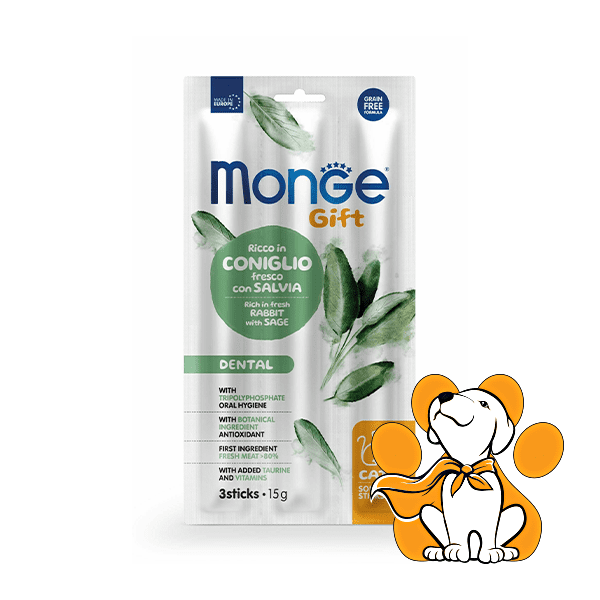 Monge Soft Sticks Dental Poslastice Za Mačke, 15g, Zečetina sa Žalfijom