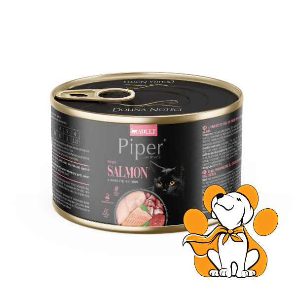 Piper Cat Salmon 185g, Vlažna Hrana Za Mačke Sa Lososom Za Zdravu Kožu i Dlaku
