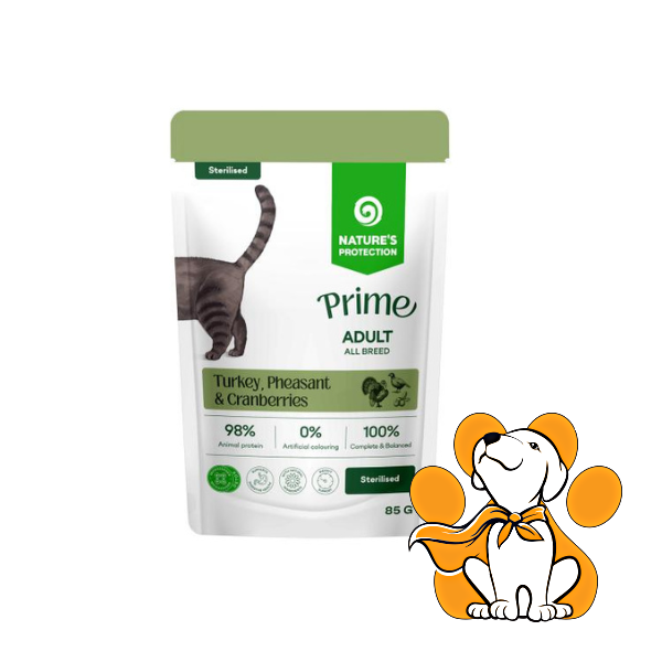 Nature's Protetcion Cat Sterillised Turkey Pheasant&Cranberries 85g,Vlažna Hrana