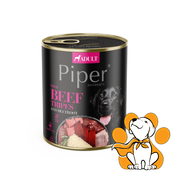 Piper Dog Beef Tripes 800g, Vlažna Hrana Za Pse Sa Buragom Za Zdravu Probavu