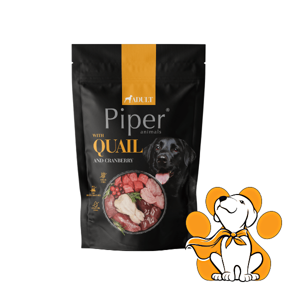 Piper Dog Pouch Quail 500g, Vlažna Hrana Za Pse Sa Prepelicom Za Probavu