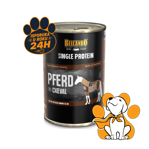 BELCANDO Single Protein Horse 400g, Super Premium vlažna hrana za pse sa konjetinom
