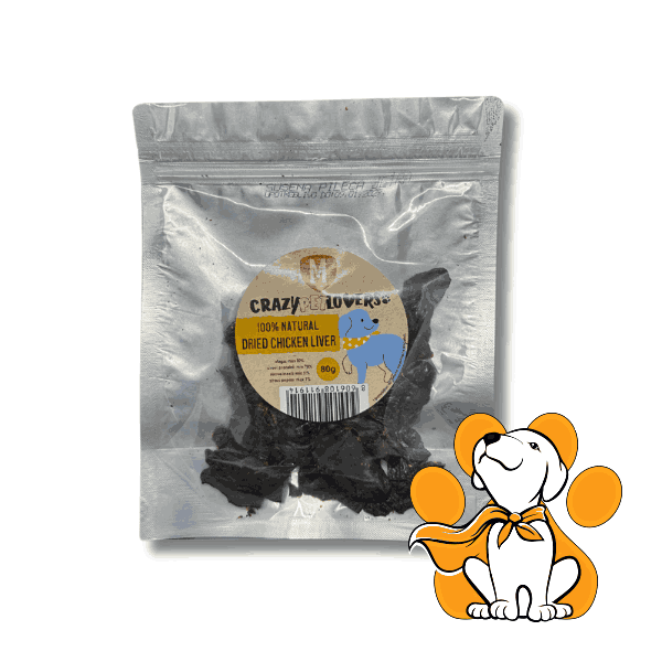 Crazy Pet Lovers 100% Natural Dried Chicken Liver 80g, Zdrave Poslastice