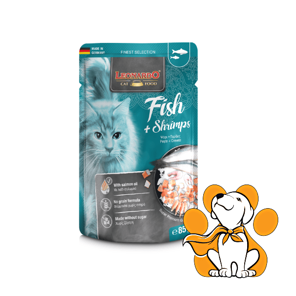 Leonardo Finest Selection Fish + Shrimps 85g, Vlažna Hrana Sa Ribom i Škampima