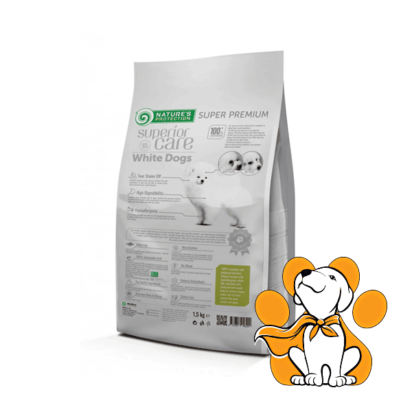 Thumbnail: Nature's Protection White Dog Junior White Fish