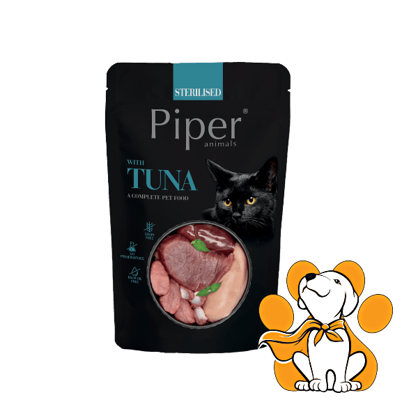 Piper Sterilised Cat Sauce Tuna 100g, Vlažna Hrana u Sosu Za Sterilisane Mačke