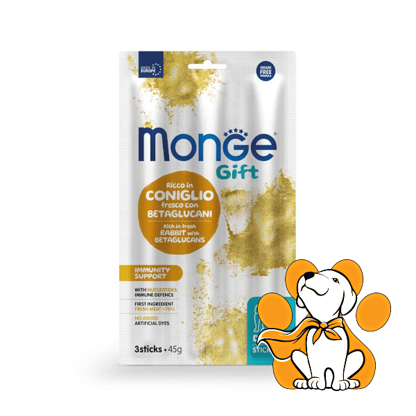 Monge Gift Immunity Support Dog Rabbit With Betaglucans 45g, Poslastice Za Pse