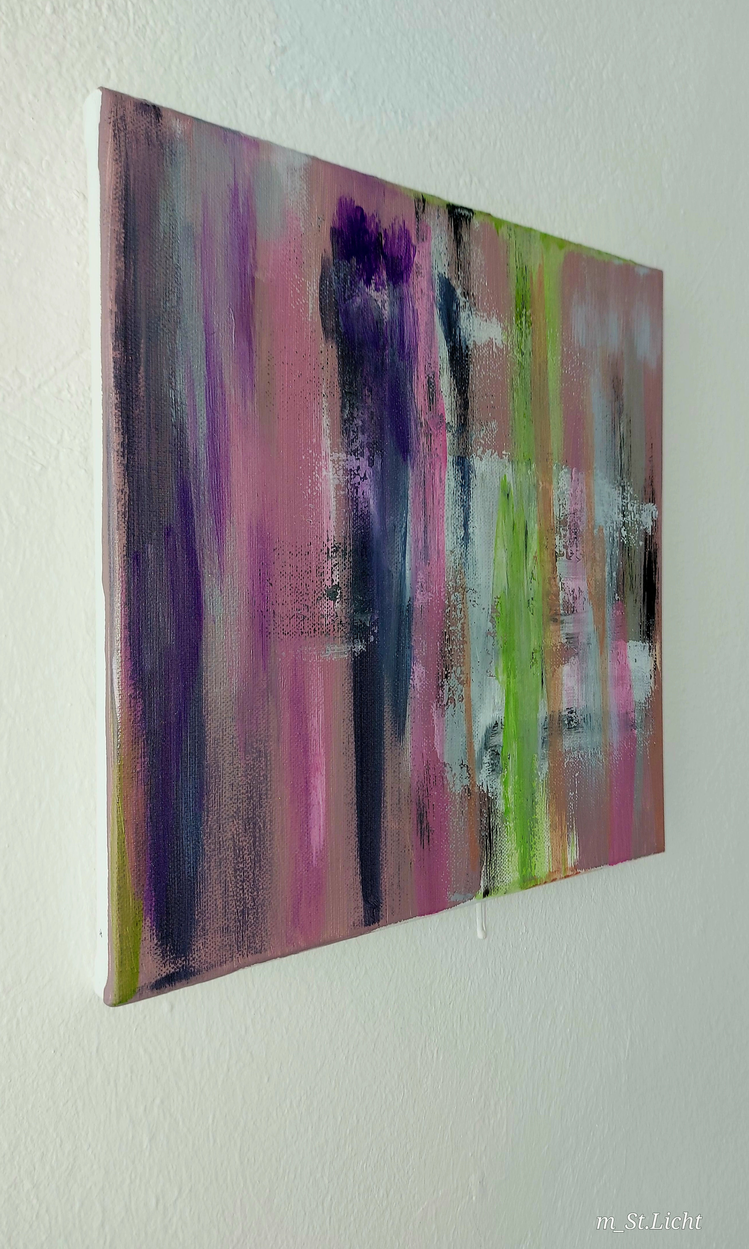 "Liebende im Spektrum" (lovers in spectre); 20x20cm Acryl auf Leinwand