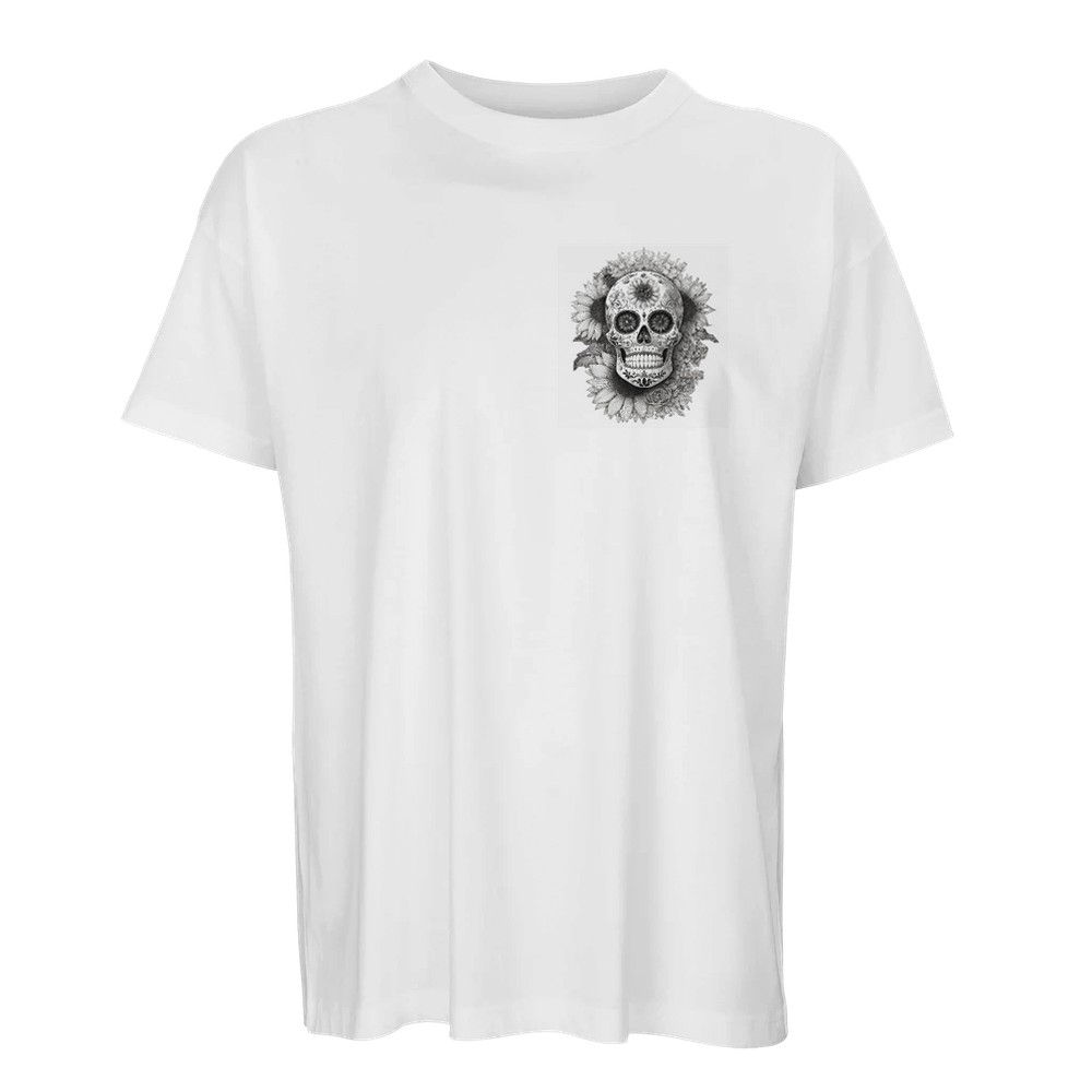 ArTividual Sunflower Skull Boxy T – Eco-Friendly Men's T-Shirt