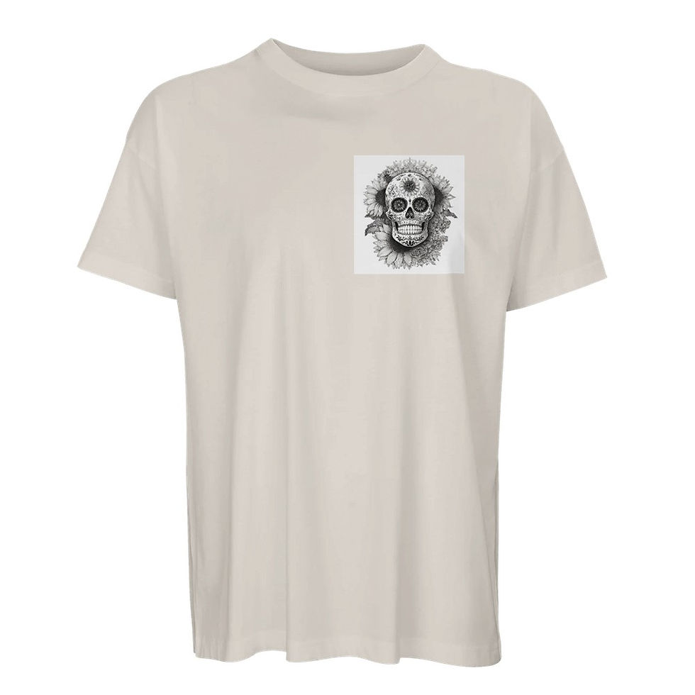 Thumbnail: ArTividual Sunflower Skull Boxy T – Eco-Friendly Men's T-Shirt