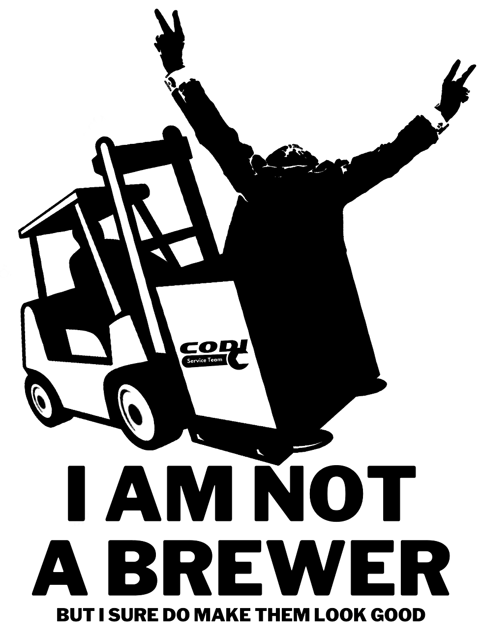 Forklift and a service technician
