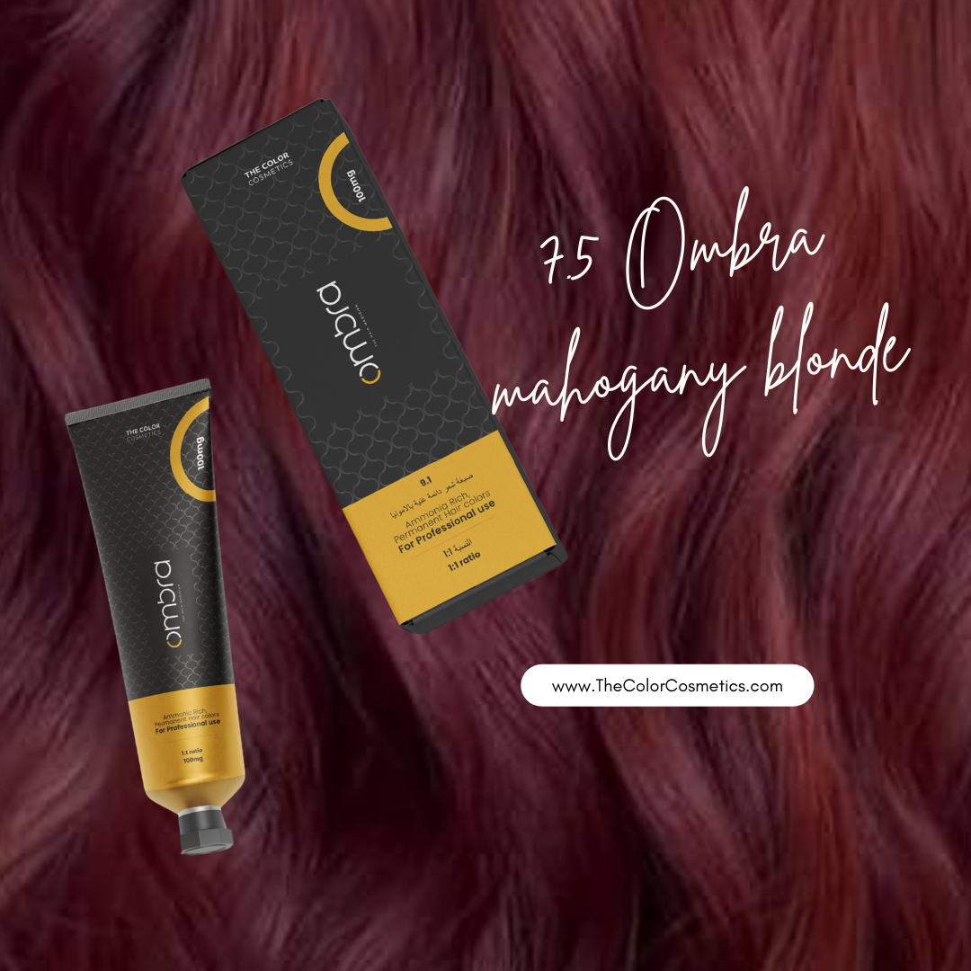 Ombra Hair Colors- 7.5 Mahogany Blonde, 100ml, 1:1 Mixing Ratio