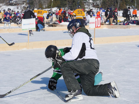 Hockey players on the ice