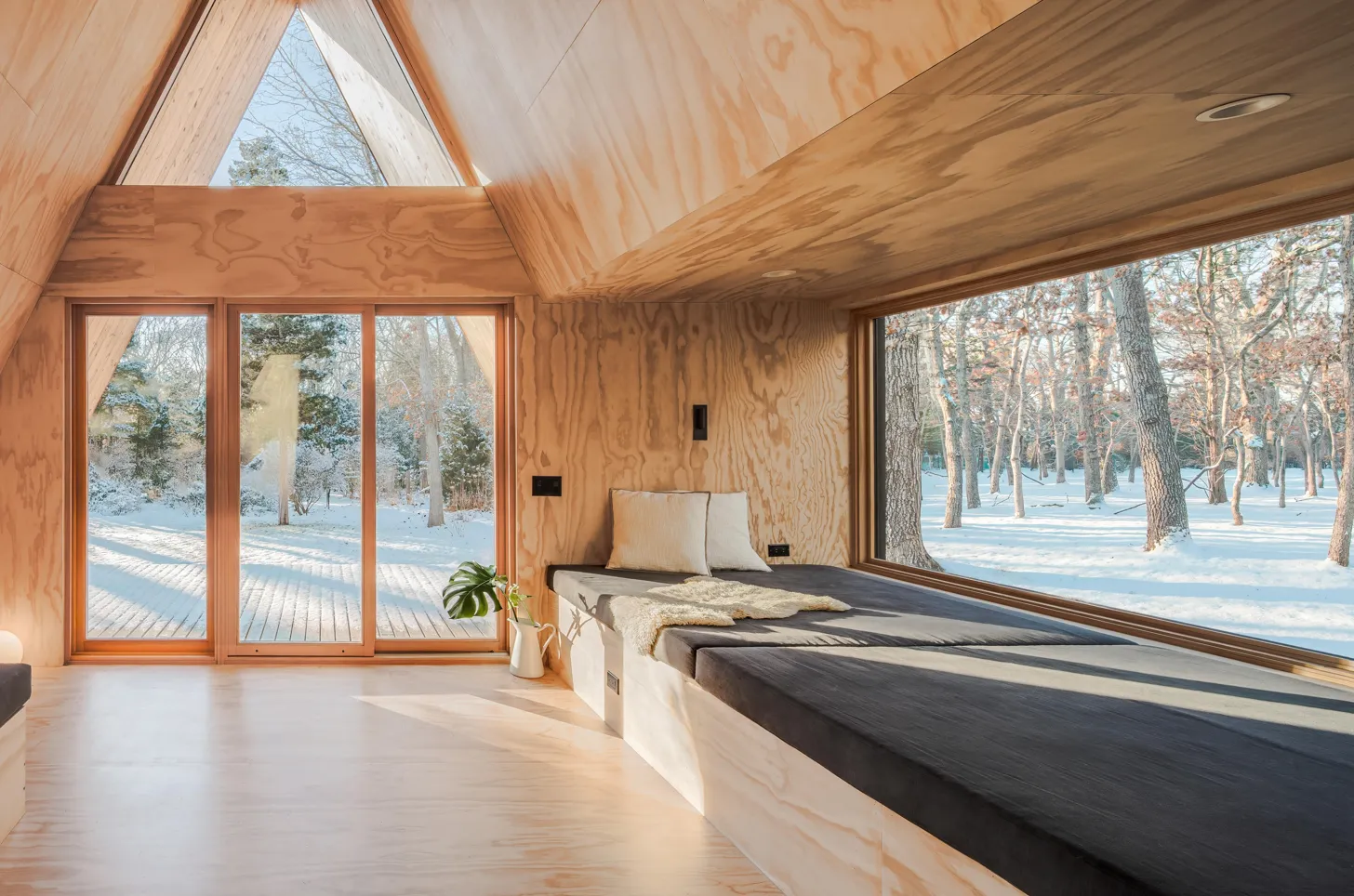 Modern A-Frame Yoga Retreat. Photography by Simon Howell
