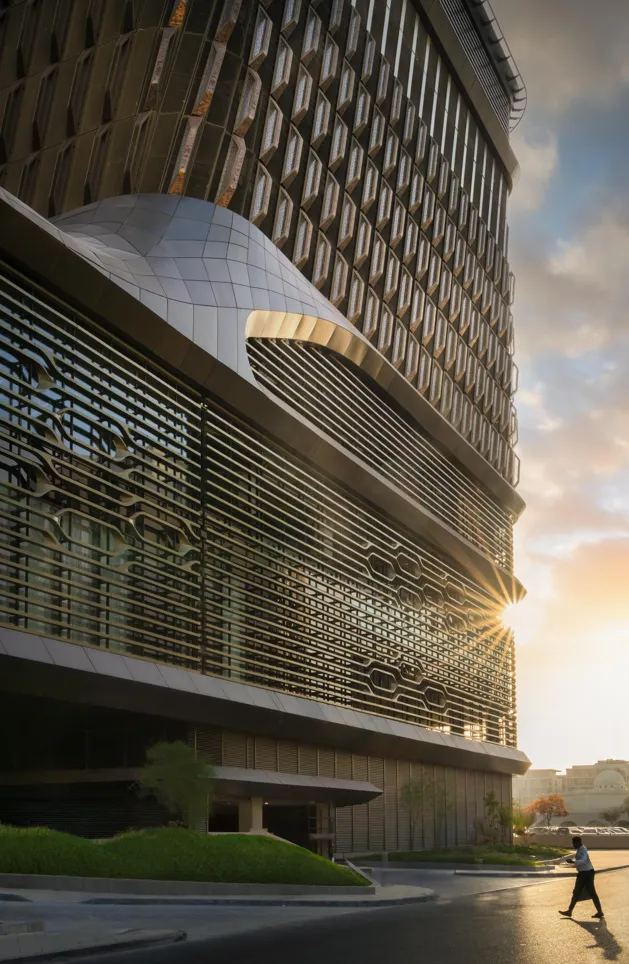Wasl Tower Wraps. Image courtesy of: Ahmad Alnaji - SARAB
