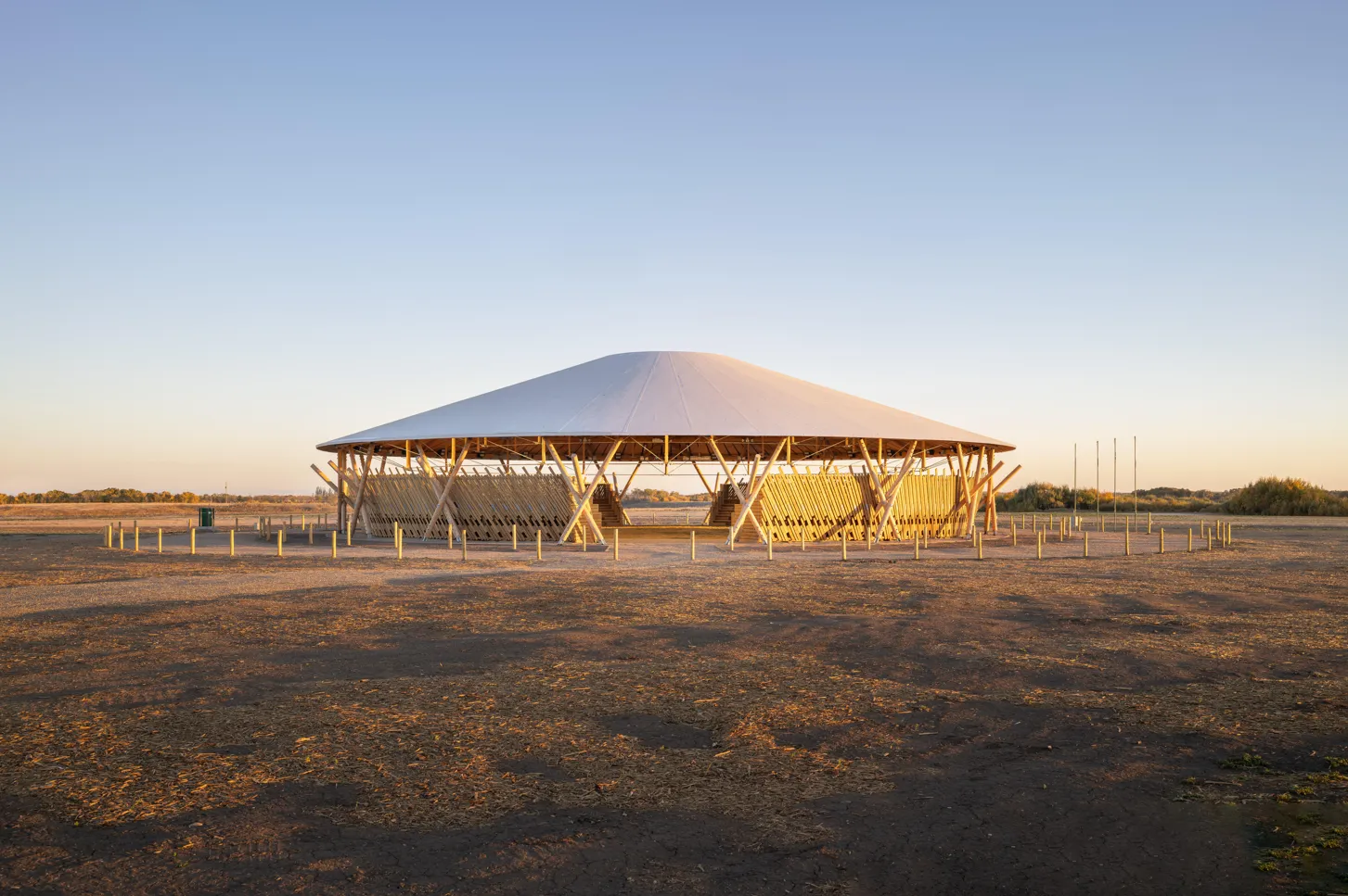 Muscowpetung Powwow Arbour. Photography by Lindsay Reid