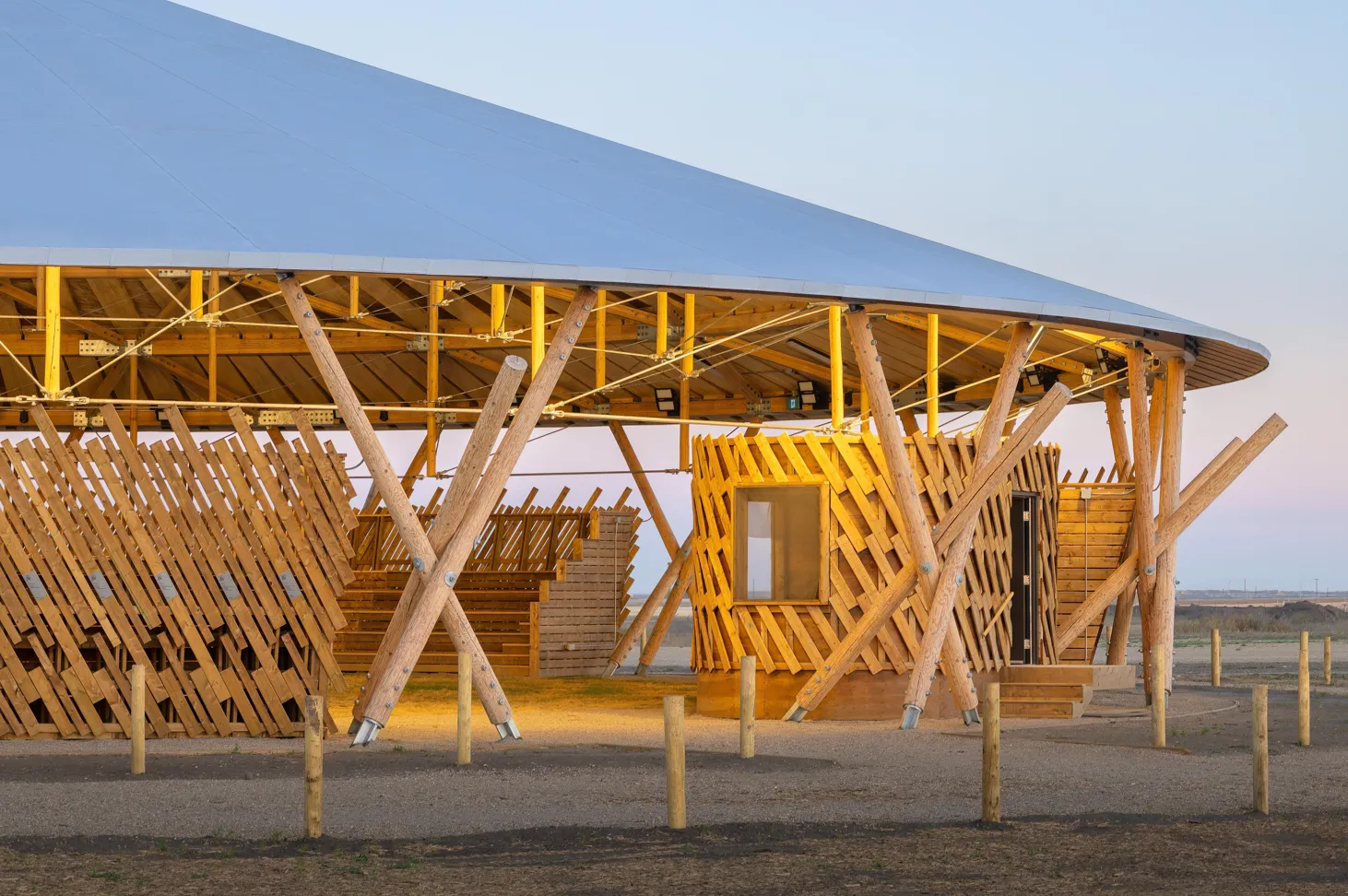 Muscowpetung Powwow Arbour. Photography by Lindsay Reid