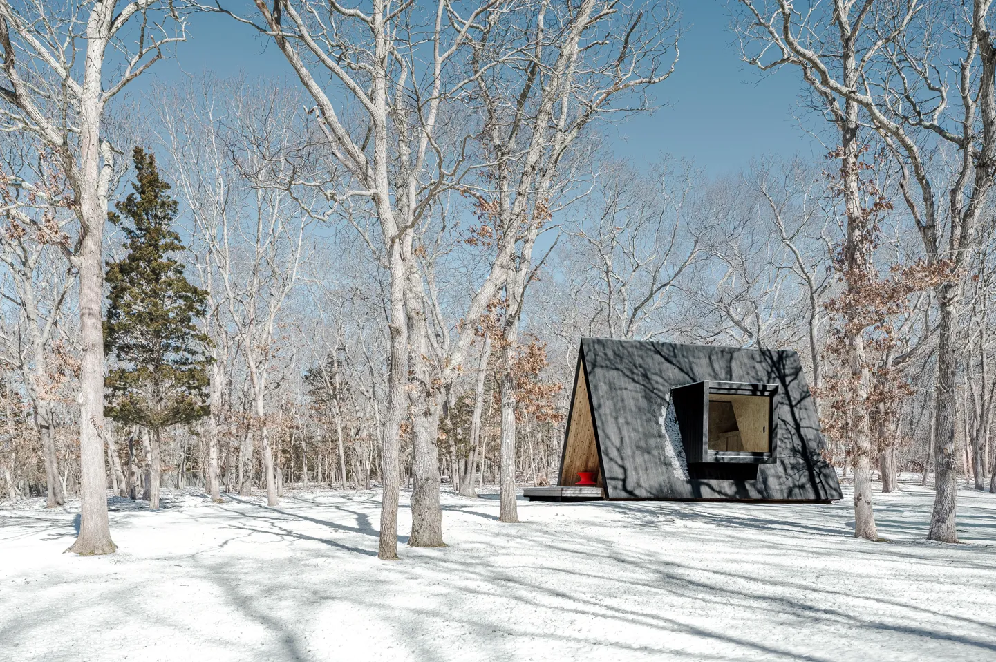 Modern A-Frame Yoga Retreat. Photography by Simon Howell