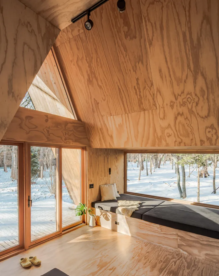 Modern A-Frame Yoga Retreat. Photography by Simon Howell