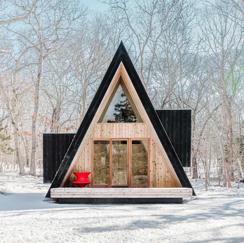 Modern A-Frame Yoga Retreat. Photography by Simon Howell