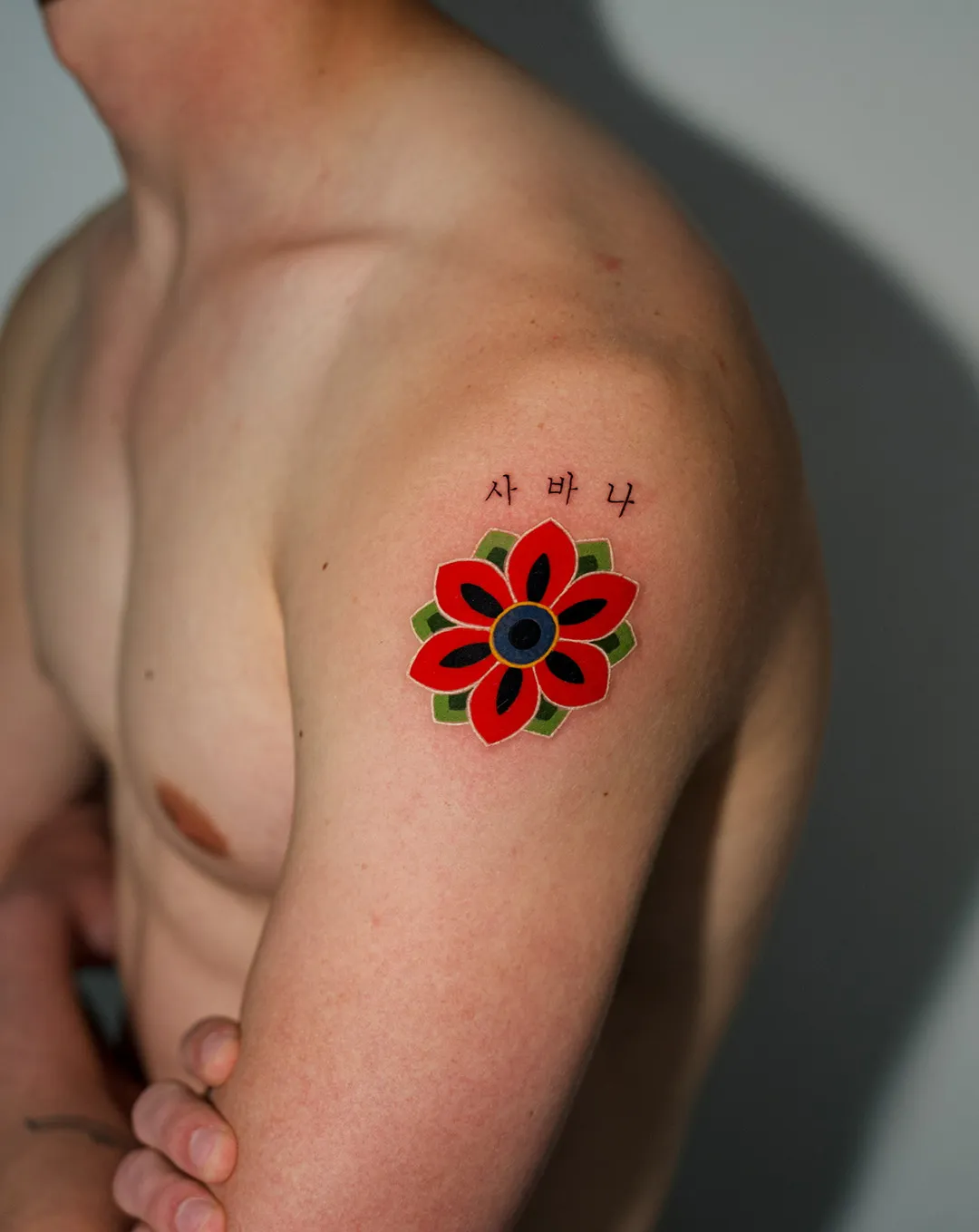 Walk-in Korean dancheong flower color tattoo — Seoul Ink Tattoo, Gangnam Seoul