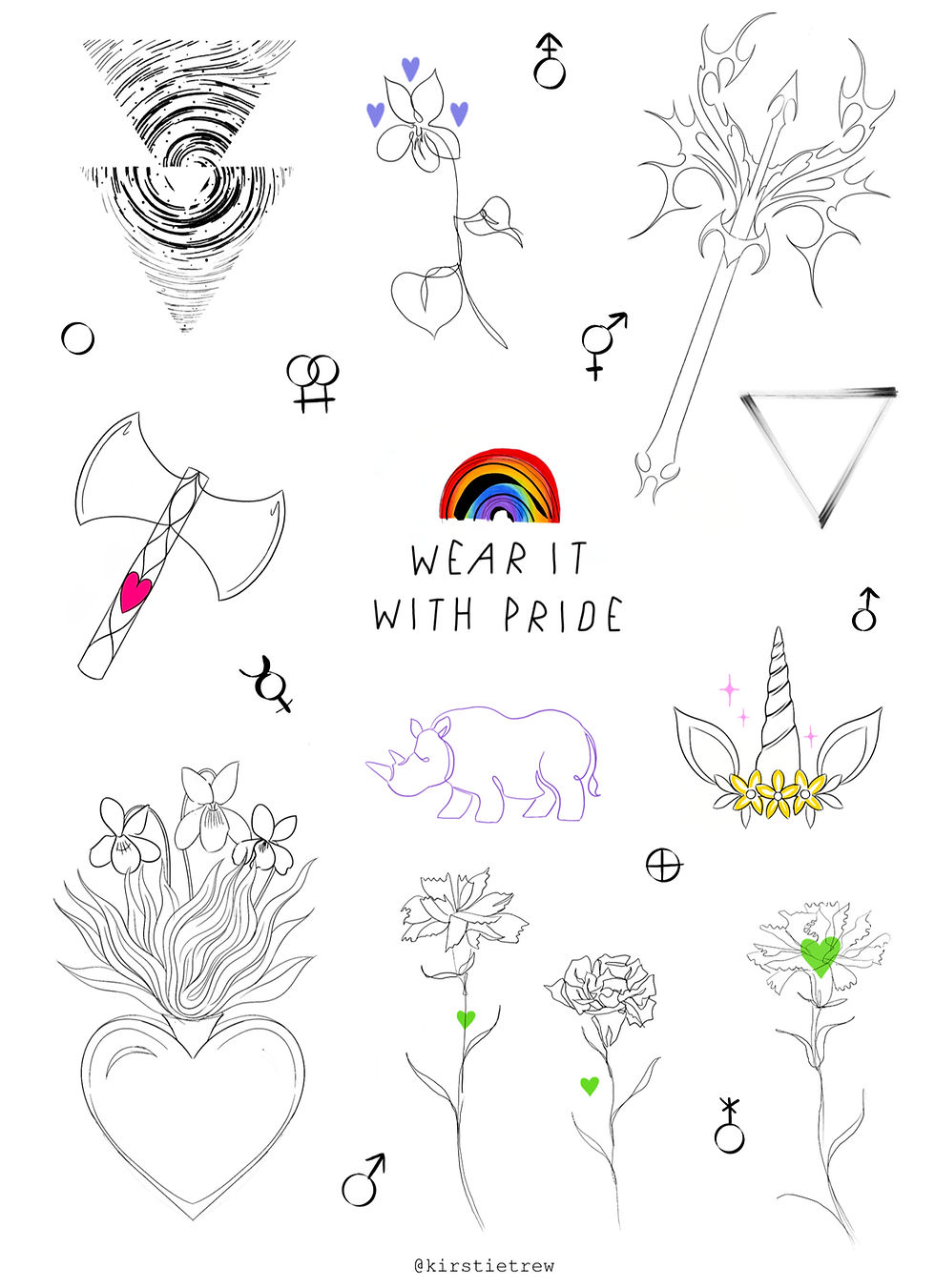 Kirstie Trew Tattoo Pride Flash Birmingham UK