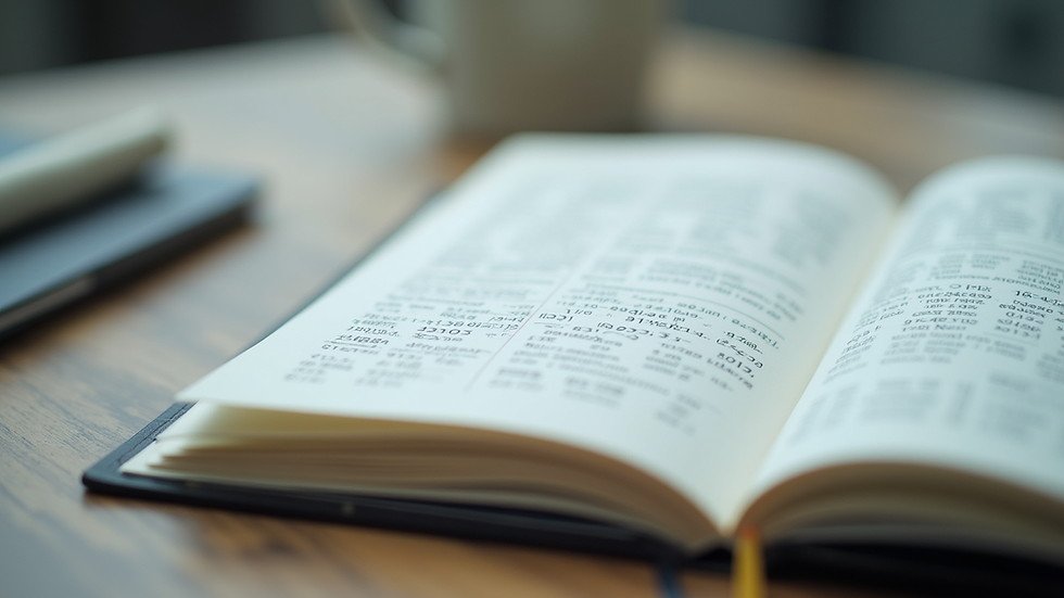Vue rapprochée d'un carnet ouvert avec des chiffres et des symboles numérologiques